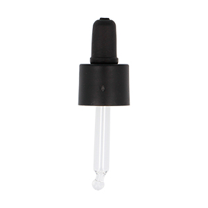 Smooth Wall Matt Black Assembled Recycled Polyprop (PCR) Pipette Dropper TPE Bulb