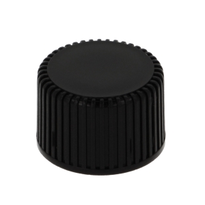 24/410 Ribbed Black PP Fine Mill Screw Closure