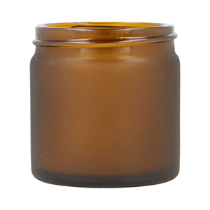 Amber Frosted Glass Ointment Jar Sprayed