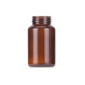 Amber Glass Round Powder Jar
