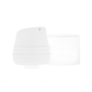 49mm Matt White Evoke All Plastic Airless Pump v2 w/ Clear PP Overcap