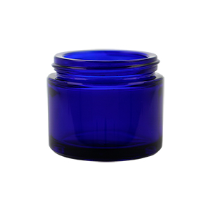 Blue Glass Cosmetic Jar