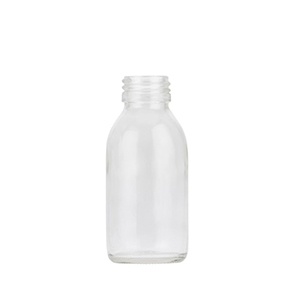 Clear Glass Medical Round Bottle