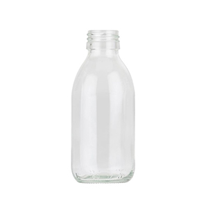 Clear Glass Medical Round Bottle