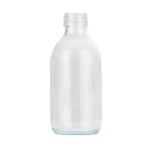 Clear Glass Medical Round Bottle