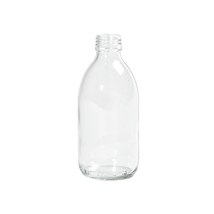 Clear Glass Medical Round Bottle