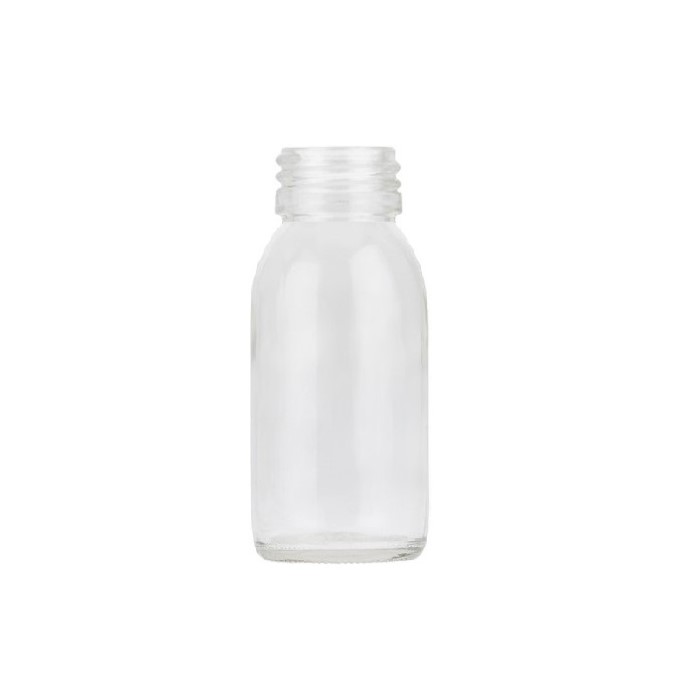 Clear Glass Medical Round Bottle