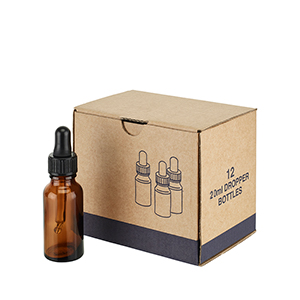 20ml Amber Assembled Dropper Bottle Complete