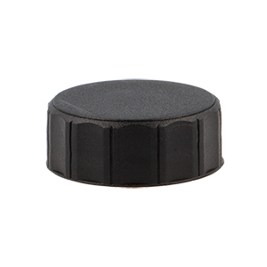 R3/28 Ribbed Black PP Polycone Lined Closure