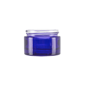 Blue Glass Round Richmond Jar, Sprayed