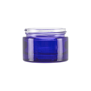 Blue Glass Round Richmond Jar, sprayed
