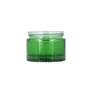 Green Glass Round Richmond Jar, Sprayed
