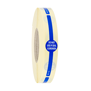 White/Blue Paper/Board Tamper Evident Seal Labels 145 x 25