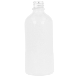 100ml Gloss White Glass Round Skye Dropper Bottle, Sprayed
