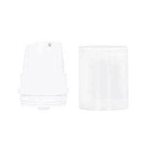 32mm Matt White Round Spirit All Plastic Airless Pump v2 w/ Clear PP Overcap