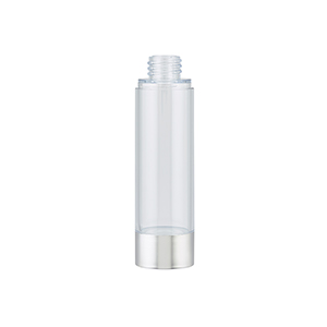 50ml Clear/Silver VTX Slimline Airless Bottle, AS bottle Clear