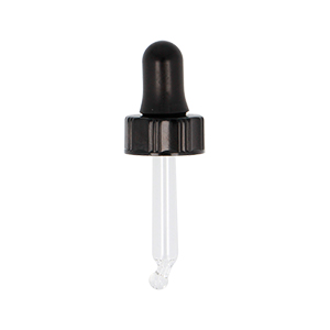 Ribbed Black Assembled Pipette Dropper