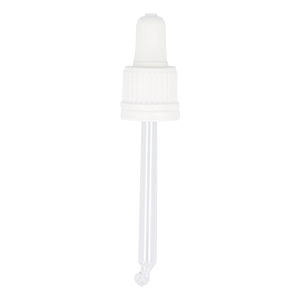 Ribbed White Assembled Tamper Evident Pipette Dropper