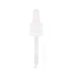 Ribbed White Assembled Tamper Evident Pipette Dropper Graduated