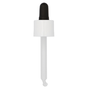 Smooth Wall Gloss White Assembled Pipette Dropper Black TPE Bulb